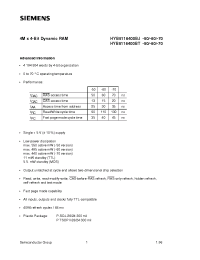 Datasheet HYB5116400BJ-50 manufacturer Siemens